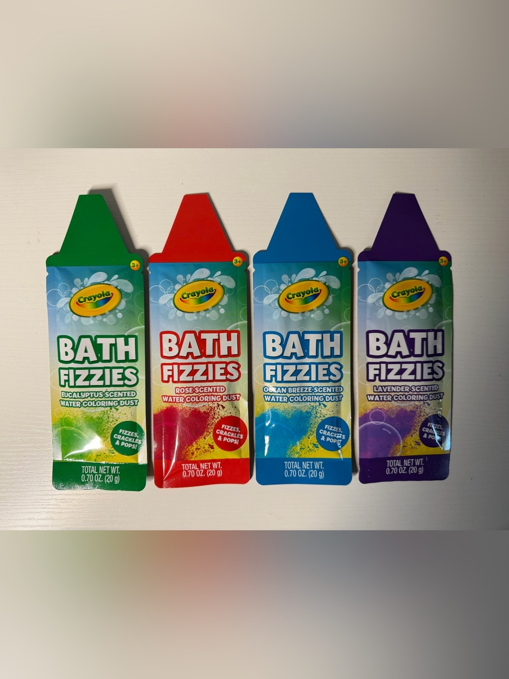 Crayola Bath Fizzies Set - Green Red Blue Purple
